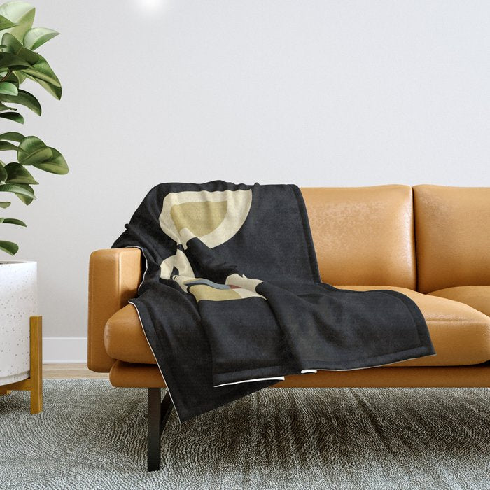 white rabbit modern Throw Blanket Gallery Image 1