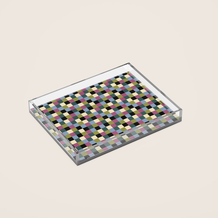 Bold Colorful Checks Pattern - Small I Acrylic Tray Gallery Image 2