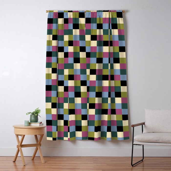 Bold Colorful Checks Pattern - Small I Window Curtain Gallery Image 5