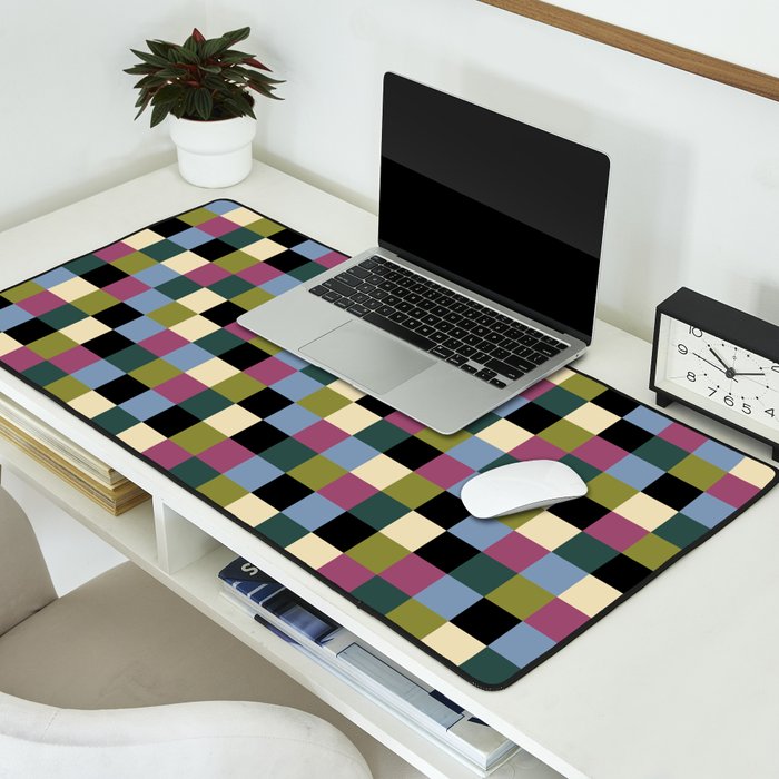 Bold Colorful Checks Pattern - Small I Desk Mat Gallery Image 2
