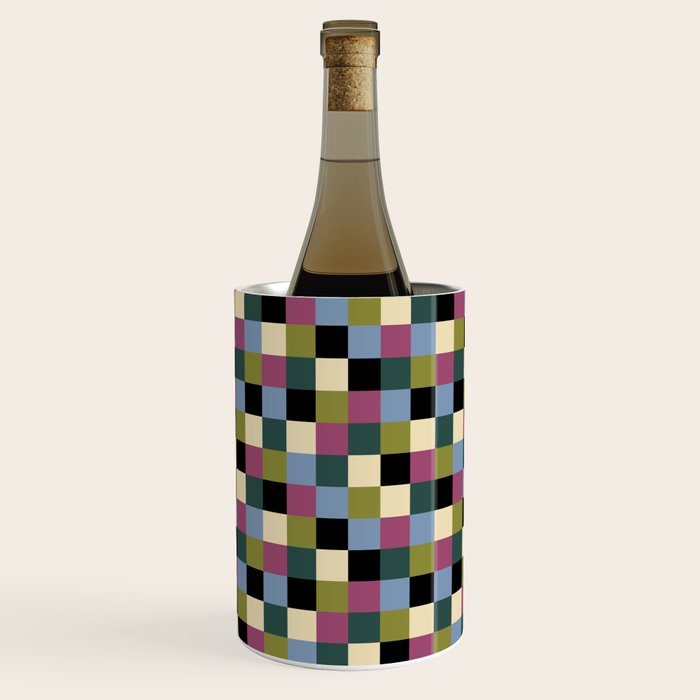 Bold Colorful Checks Pattern - Small I Wine Chiller Gallery Image 1