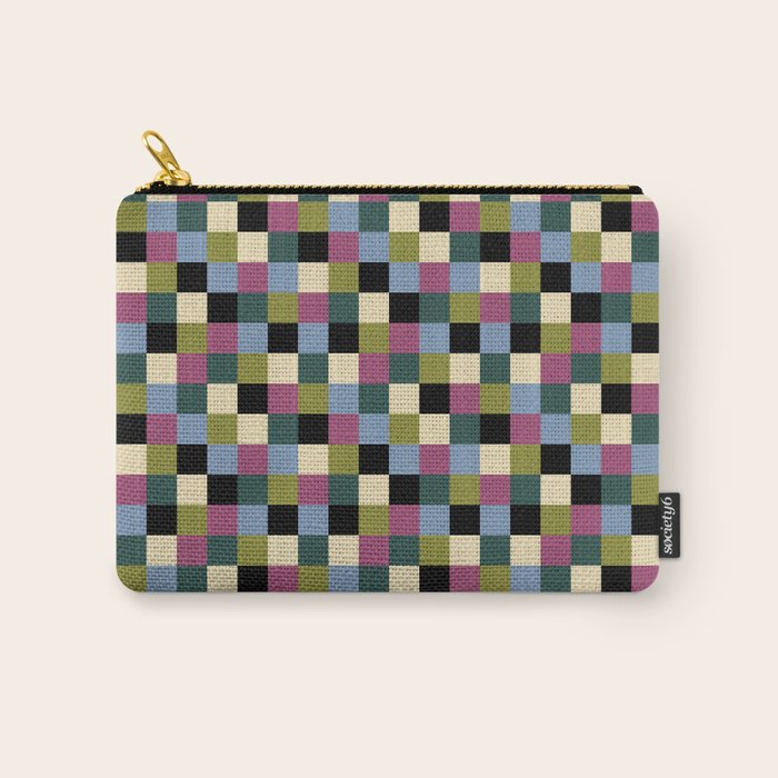 Bold Colorful Checks Pattern - Small I Carry All Pouch Gallery Image 1