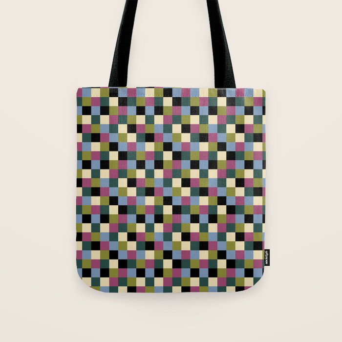 Bold Colorful Checks Pattern - Small I Tote Bag Gallery Image 1