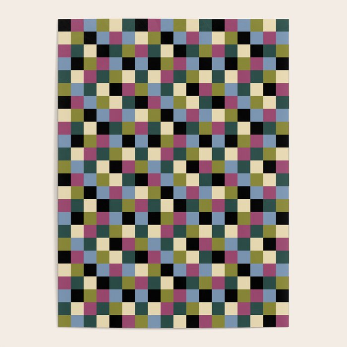 Bold Colorful Checks Pattern - Small I Poster Gallery Image 4