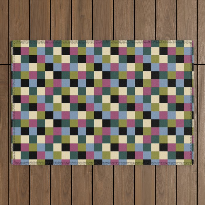 Bold Colorful Checks Pattern - Small I Outdoor Rug Gallery Image 1