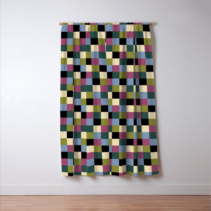 Bold Colorful Checks Pattern - Small I Window Curtain Gallery Image 3