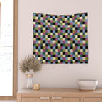 Bold Colorful Checks Pattern - Small I Wall Tapestry Gallery Image 2