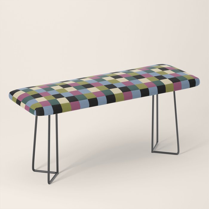 Bold Colorful Checks Pattern - Small I Bench Gallery Image 1