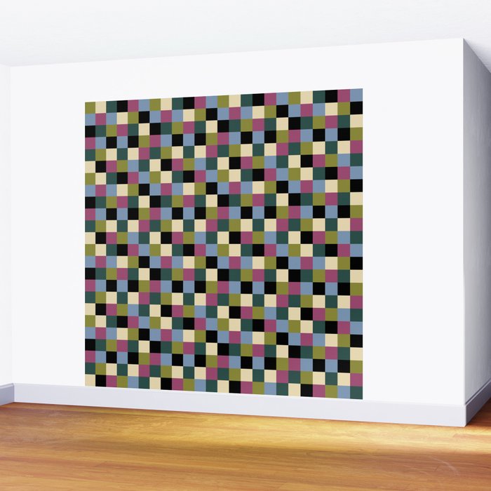 Bold Colorful Checks Pattern - Small I Wall Mural Gallery Image 2