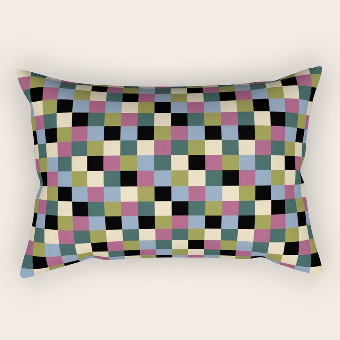 Bold Colorful Checks Pattern - Small I Rectangular Pillow Gallery Image 1