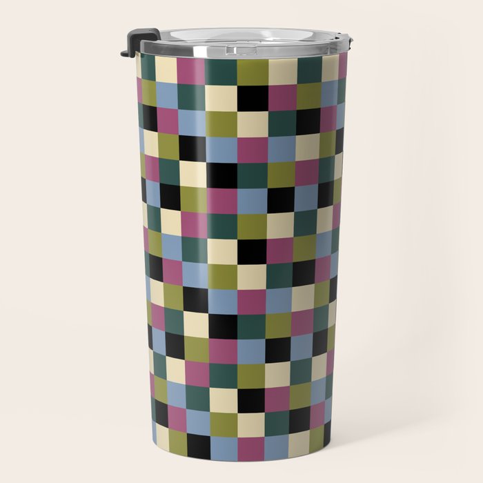 Bold Colorful Checks Pattern - Small I Travel Mug Gallery Image 3