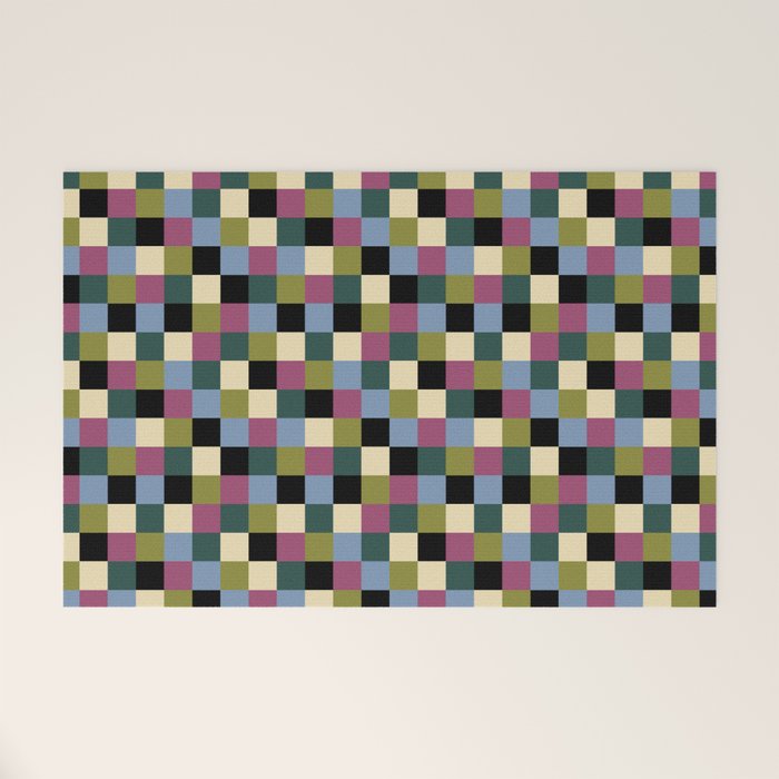 Bold Colorful Checks Pattern - Small I Welcome Mat Gallery Image 1