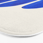 Minimalist Modern Mid Century Colorful Abstract Shapes Phthalo Blue Native Pebbles Stacked Bath Mat Gallery Image 3