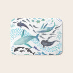 Sharks, Humpback Whales, Orcas & Turtles Ocean Play Print Bath Mat Gallery Image 1