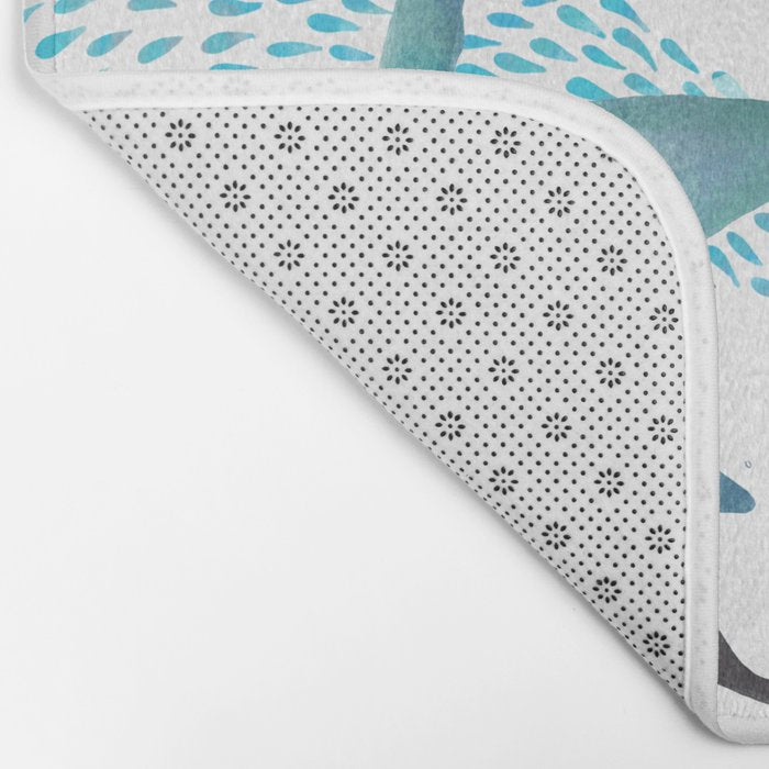 Sharks, Humpback Whales, Orcas & Turtles Ocean Play Print Bath Mat Gallery Image 2