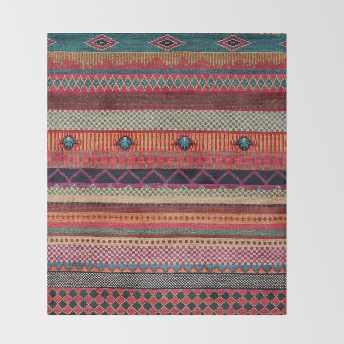 Oriental Traditional Rug Artwork Design C13 Throw Blanket Gallery Image 2