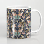 William Morris Inspired Butterfly Pattern - Midnight Garden Coffee Mug Gallery Image 1