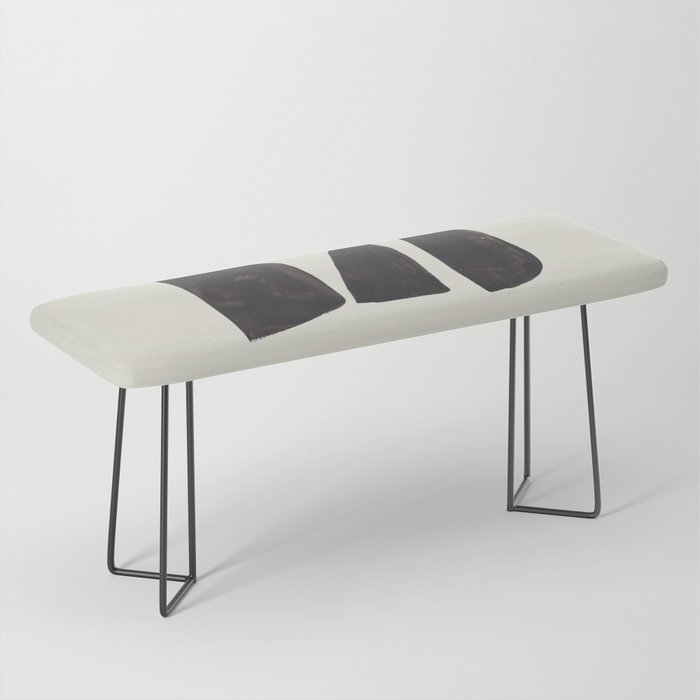 Black & White Minimalist Abstract Shapes Patterns Black Ink Painting Bench Gallery Image 1