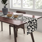 Mushrooms in Black And White Table Runner Gallery Image 2