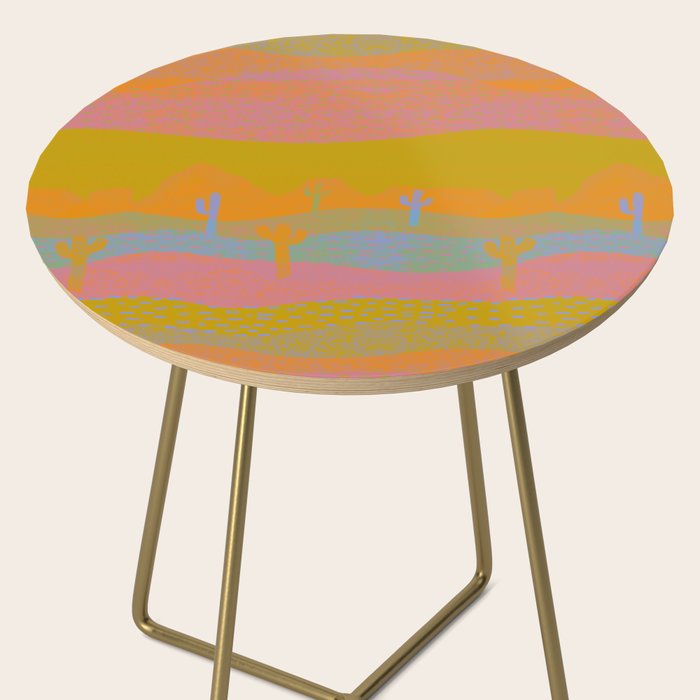Vintage Western Desert Landscape in Dusty Neon Side Table Gallery Image 2