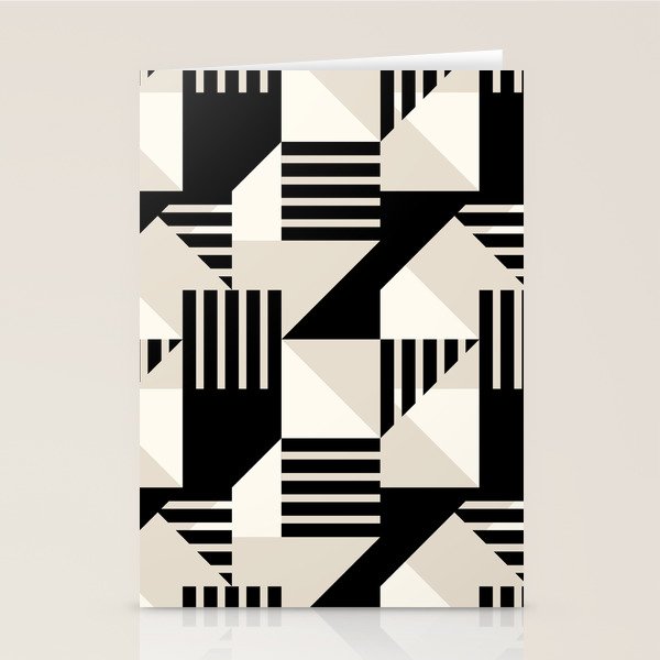 Geometric Abstract in Black and White Stationery Card Gallery Image 2