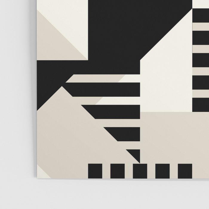 Geometric Abstract in Black and White Poster Gallery Image 3