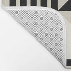Geometric Abstract in Black and White Bath Mat Gallery Image 2