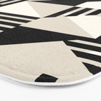 Geometric Abstract in Black and White Bath Mat Gallery Image 3