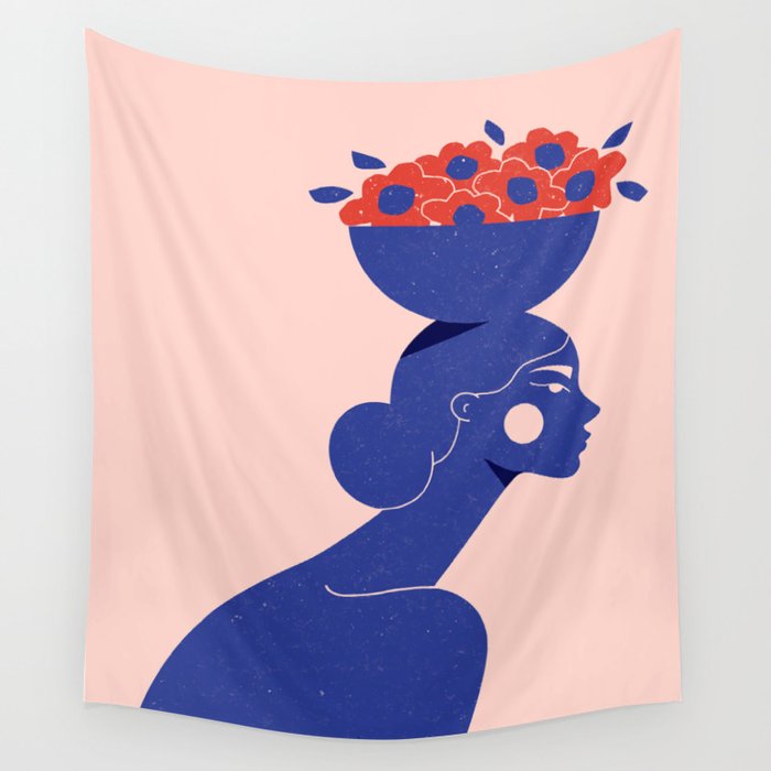 Floral Bowl Wall Tapestry Gallery Image 1