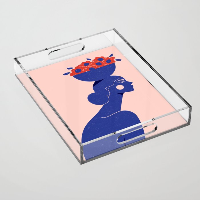 Floral Bowl Acrylic Tray Gallery Image 1