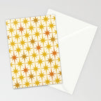 Midcentury Modern Atomic Starburst Pattern Mustard Ochre Orange Gold Cream Stationery Card Gallery Image 2