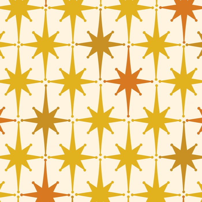 Midcentury Modern Atomic Starburst Pattern Mustard Ochre Orange Gold Cream Coffee Mug Gallery Image 2