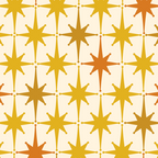 Midcentury Modern Atomic Starburst Pattern Mustard Ochre Orange Gold Cream Coffee Mug Gallery Image 2
