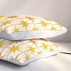 Midcentury Modern Atomic Starburst Pattern Mustard Ochre Orange Gold Cream Pillow Sham Gallery Image 3