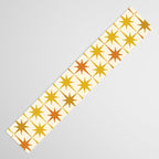 Midcentury Modern Atomic Starburst Pattern Mustard Ochre Orange Gold Cream Table Runner Gallery Image 3