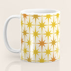 Midcentury Modern Atomic Starburst Pattern Mustard Ochre Orange Gold Cream Coffee Mug Gallery Image 3