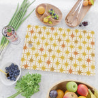 Midcentury Modern Atomic Starburst Pattern Mustard Ochre Orange Gold Cream Cutting Board Gallery Image 2