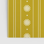Daisy Stripes Pattern in Chartreuse Olive Yellow and White Poster Gallery Image 3