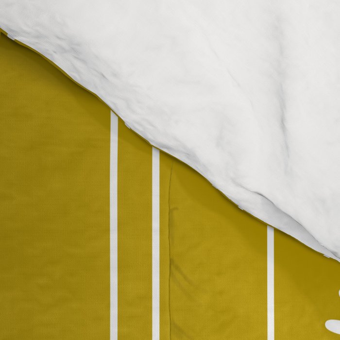 Daisy Stripes Pattern in Chartreuse Olive Yellow and White Comforter Gallery Image 4