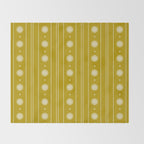 Daisy Stripes Pattern in Chartreuse Olive Yellow and White Throw Blanket Gallery Image 2