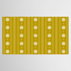 Daisy Stripes Pattern in Chartreuse Olive Yellow and White Tablecloth Gallery Image 2