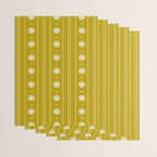 Daisy Stripes Pattern in Chartreuse Olive Yellow and White Wrapping Paper Gallery Image 3