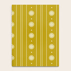 Daisy Stripes Pattern in Chartreuse Olive Yellow and White Notebook Gallery Image 4