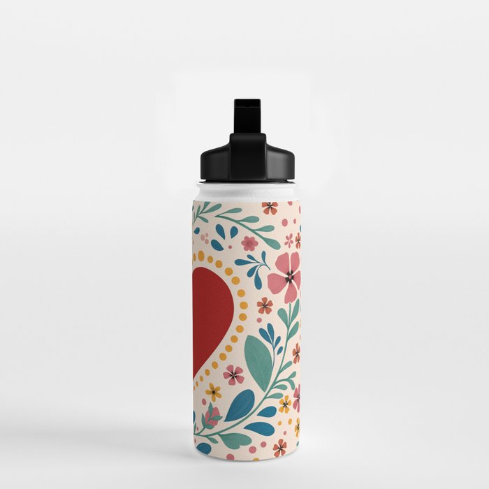 Folkloric heart Water Bottle Gallery Image 2
