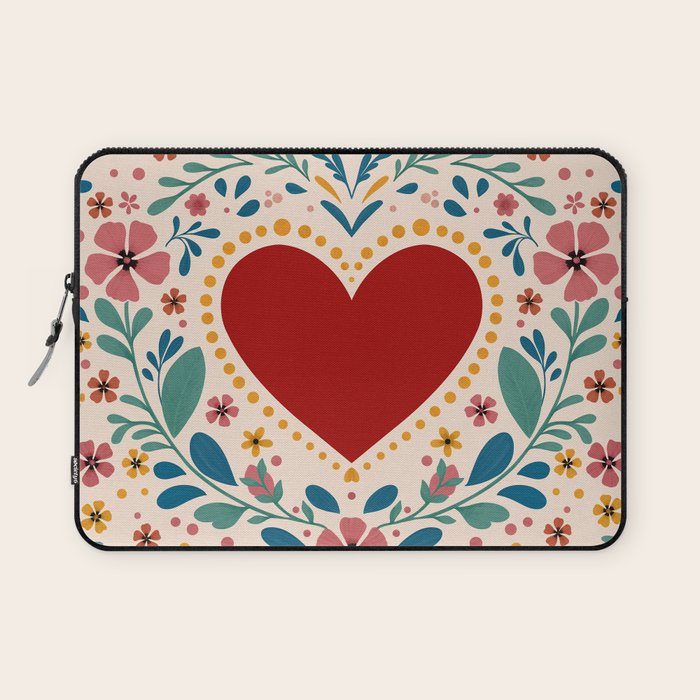 Folkloric heart Laptop Sleeve Gallery Image 1