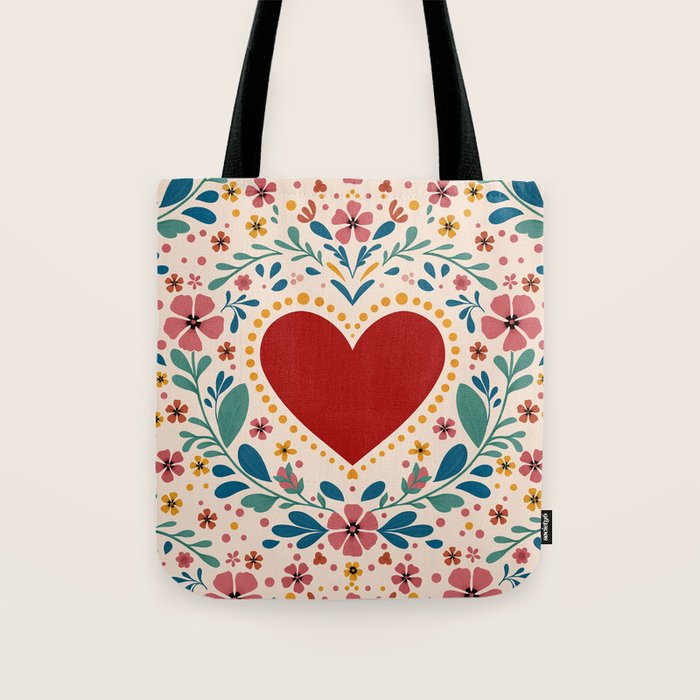 Folkloric heart Tote Bag Gallery Image 1