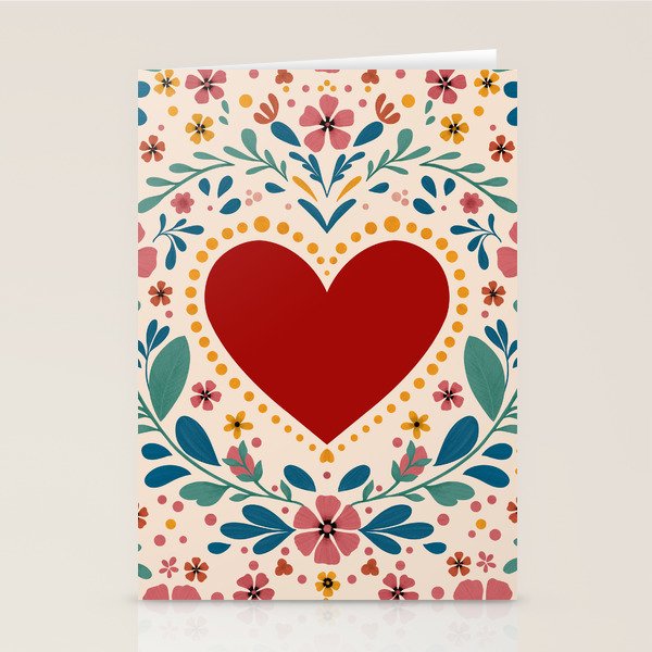 Folkloric heart Stationery Card Gallery Image 2