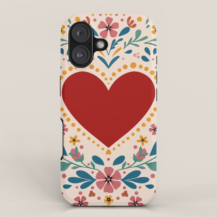 Folkloric heart iPhone Case Gallery Image 1