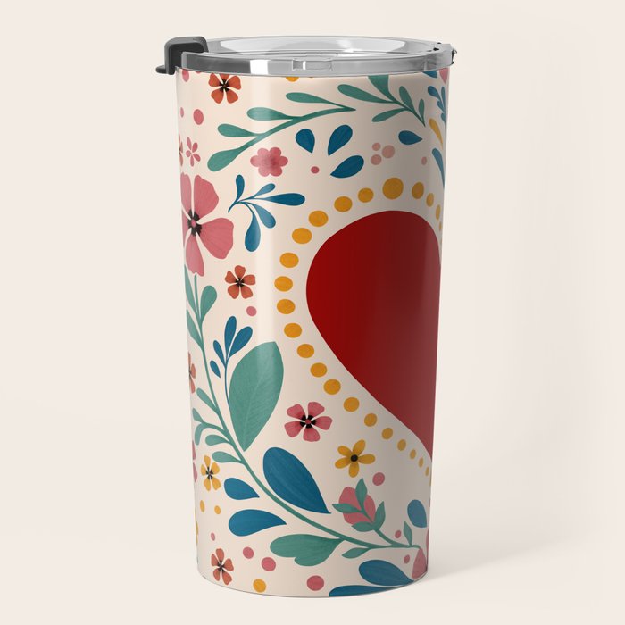 Folkloric heart Travel Mug Gallery Image 3