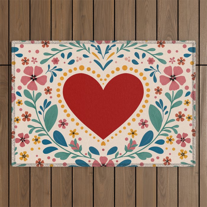 Folkloric heart Outdoor Rug Gallery Image 1
